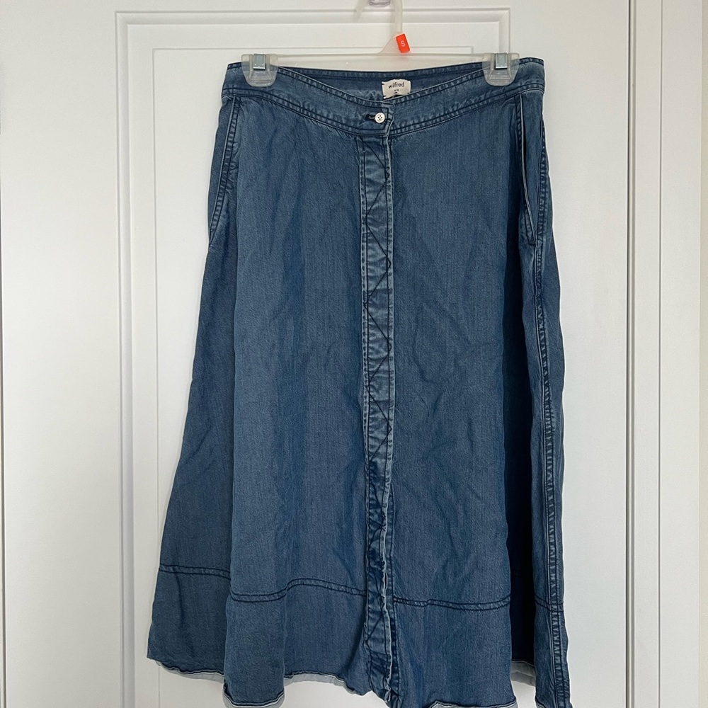 Wilfred Denim Midi Skirt